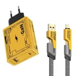 شارژر دیواری ۱۰۰ وات ۴ پورت جوی روم مدل JR-TCG04UK به همراه کابل